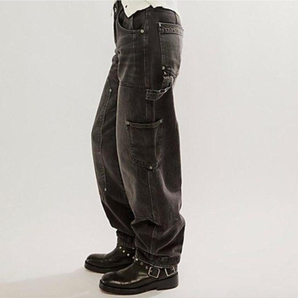 We The Free Black Cargo Barrel Jeans - Picture 2 of 8